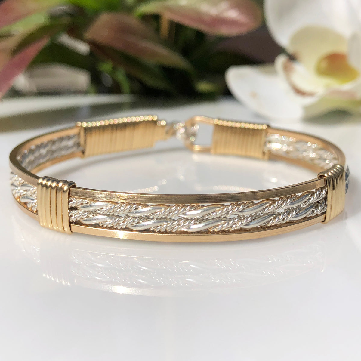 BANGLE #7 - STERLING SILVER AND 14K GOLD FILLED BANGLE