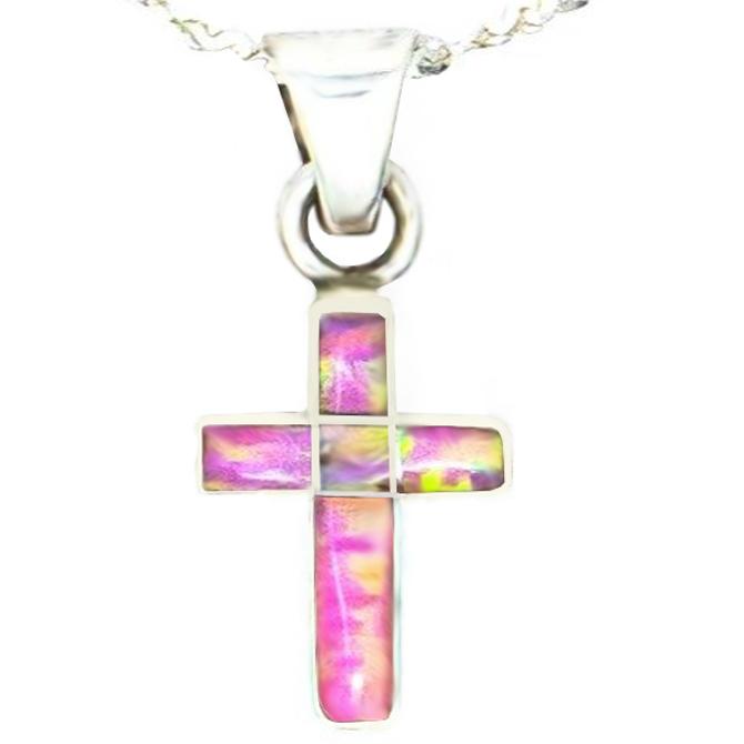 CR51xs - Pink Opal Cross and Chain
