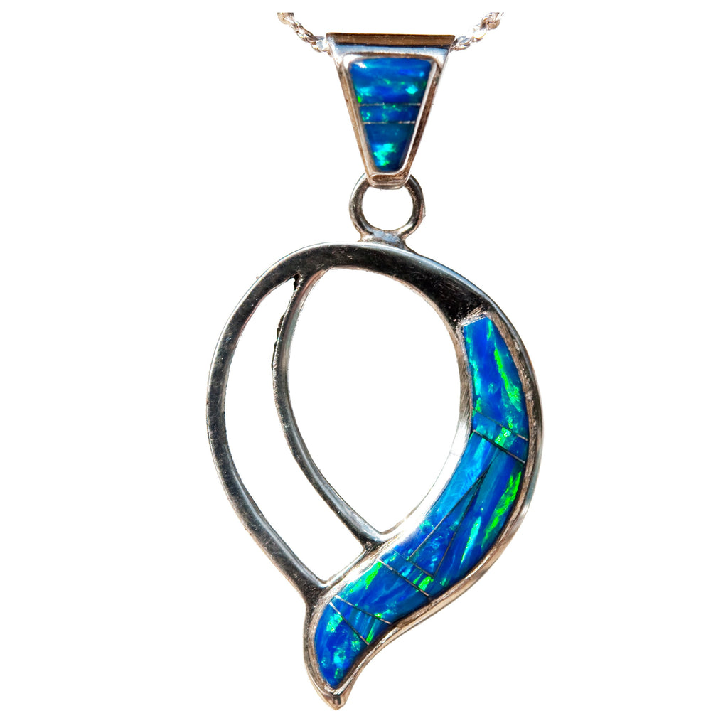 702SET - Caribbean Blue Opal Pendant and Earrings Set