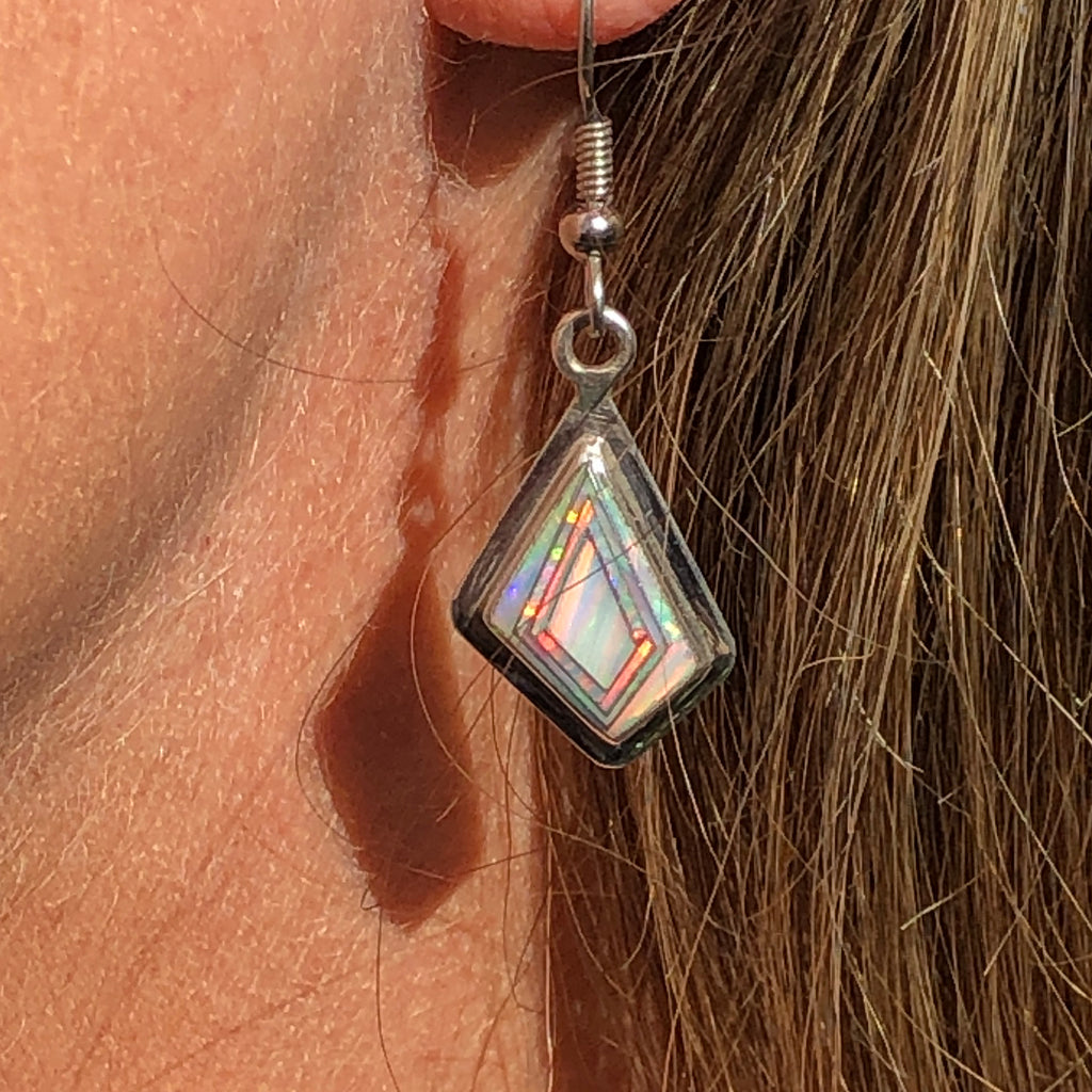 280ER White Opal Earrings