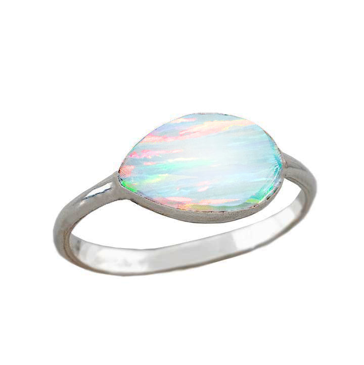 LR620 - White Fire Opal Ring