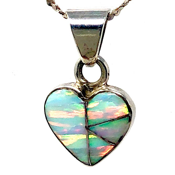100PDsm - Opal Heart Pendant (Choose Your Color)