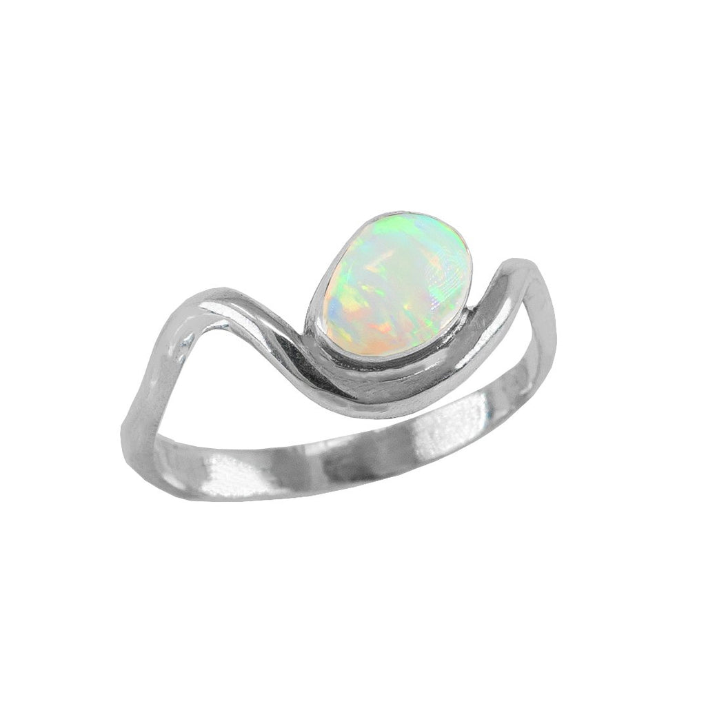 LR138 - White Fire Opal Ring - FREE SHIPPING  (Choose Your Size)
